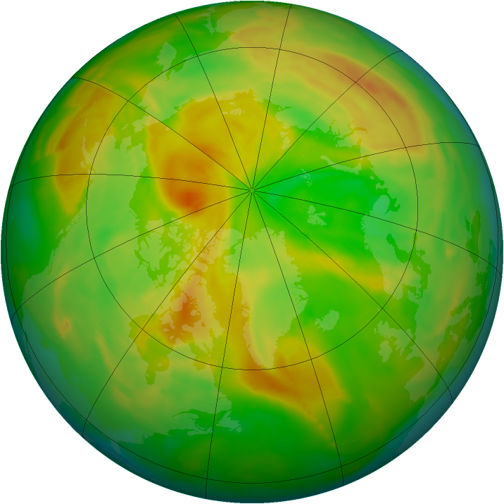Arctic ozone map for 03 June 2013